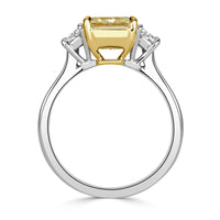 3.04ct Fancy Light Yellow Radiant Cut Diamond Engagement Ring