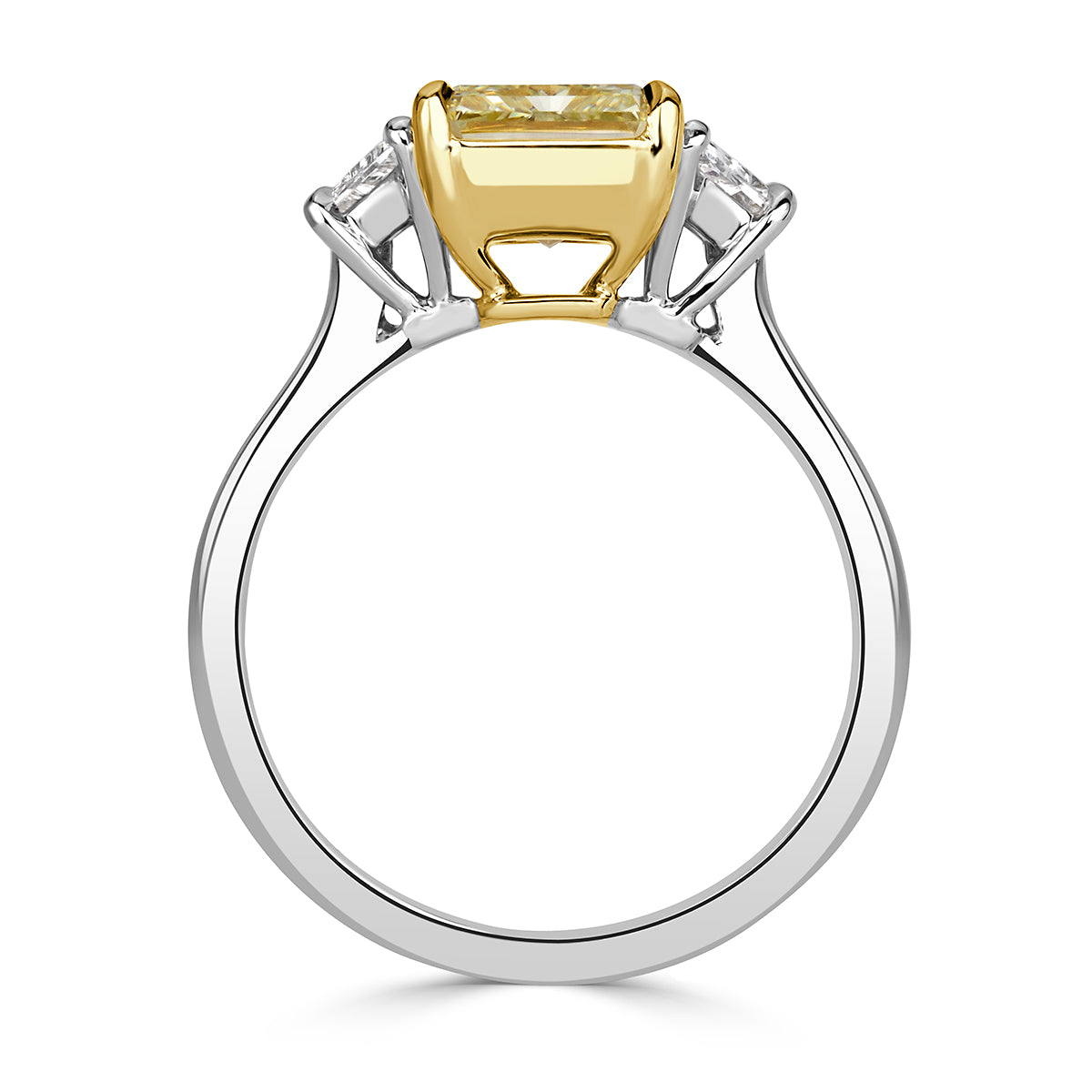 3.04ct Fancy Light Yellow Radiant Cut Diamond Engagement Ring