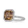 4.35ct Fancy Brown Asscher Cut Diamond Engagement Ring