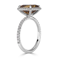 4.35ct Fancy Brown Asscher Cut Diamond Engagement Ring