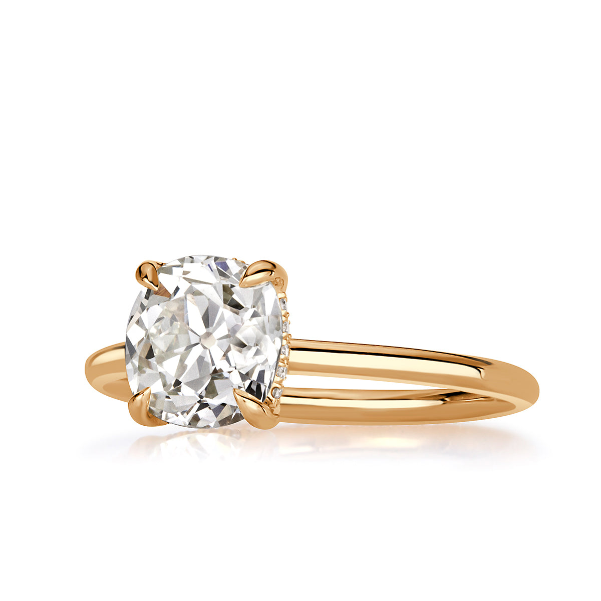 1.92ct Old Mine Cut Diamond Engagement Ring