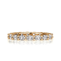 1.50ct Oval Cut Diamond Eternity Band in 18k Champagne Yellow Gold