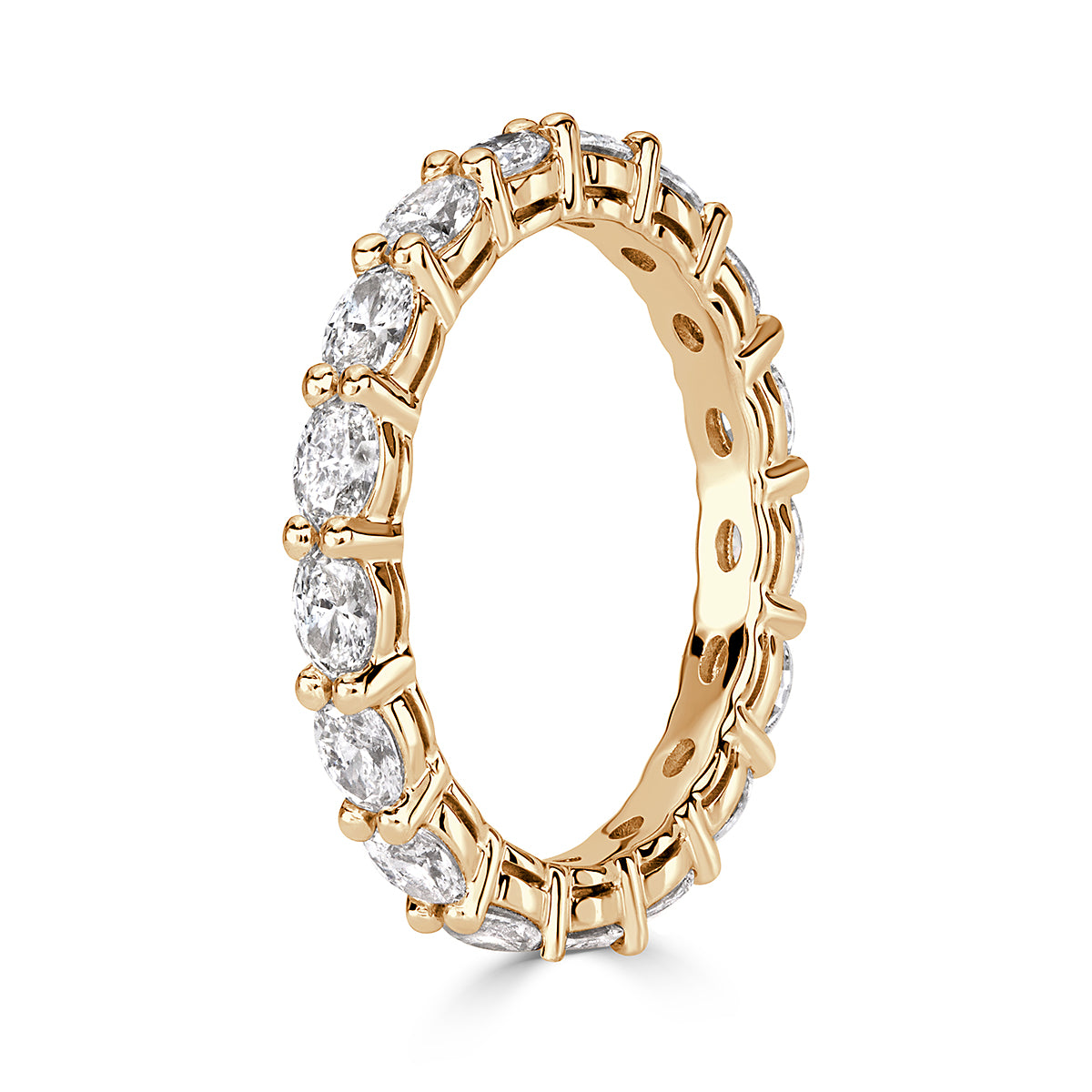 1.50ct Oval Cut Diamond Eternity Band in 18k Champagne Yellow Gold