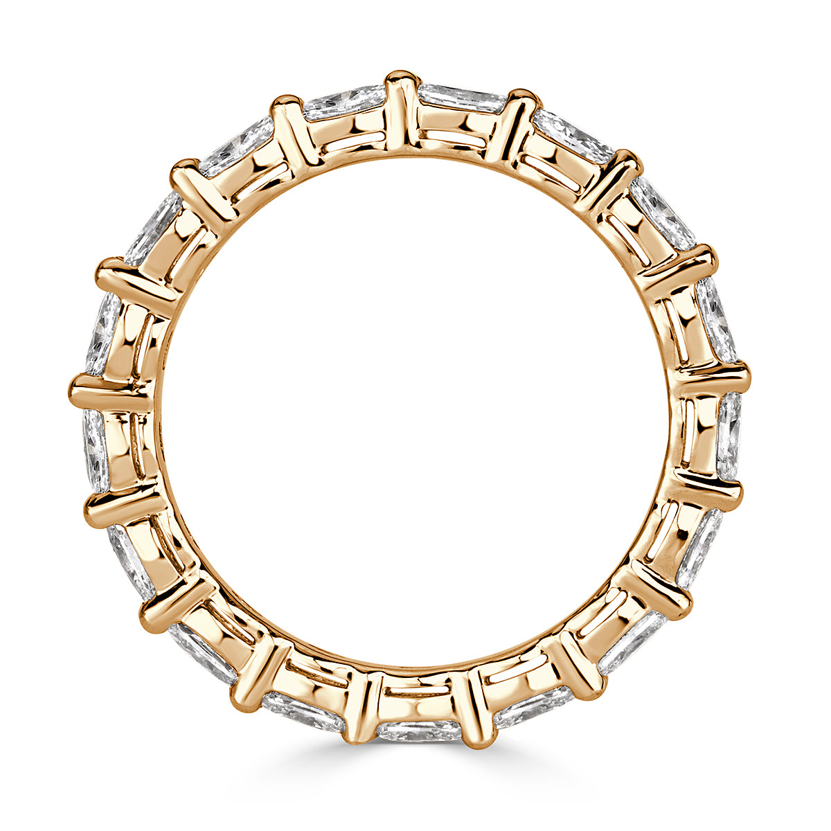 1.50ct Oval Cut Diamond Eternity Band in 18k Champagne Yellow Gold