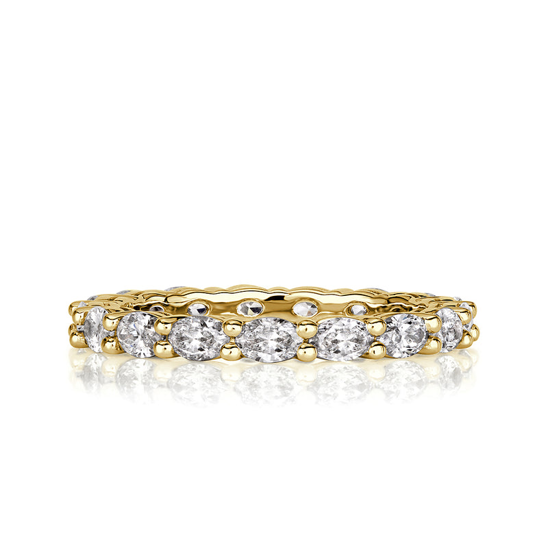 1.50ct Oval Cut Diamond Eternity Band in 18k Yellow Gold