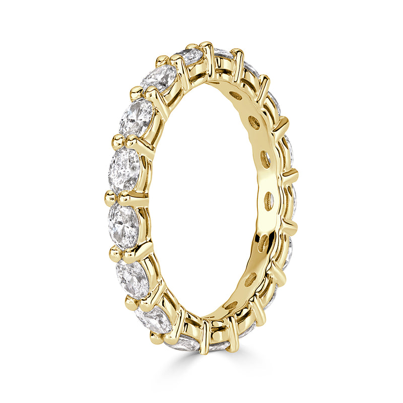 1.50ct Oval Cut Diamond Eternity Band in 18k Yellow Gold