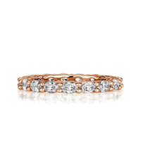 1.50ct Oval Cut Diamond Eternity Band in 18k Rose Gold