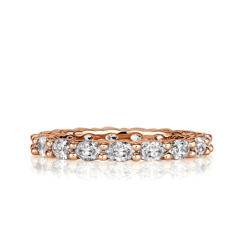 1.50ct Oval Cut Diamond Eternity Band in 18k Rose Gold