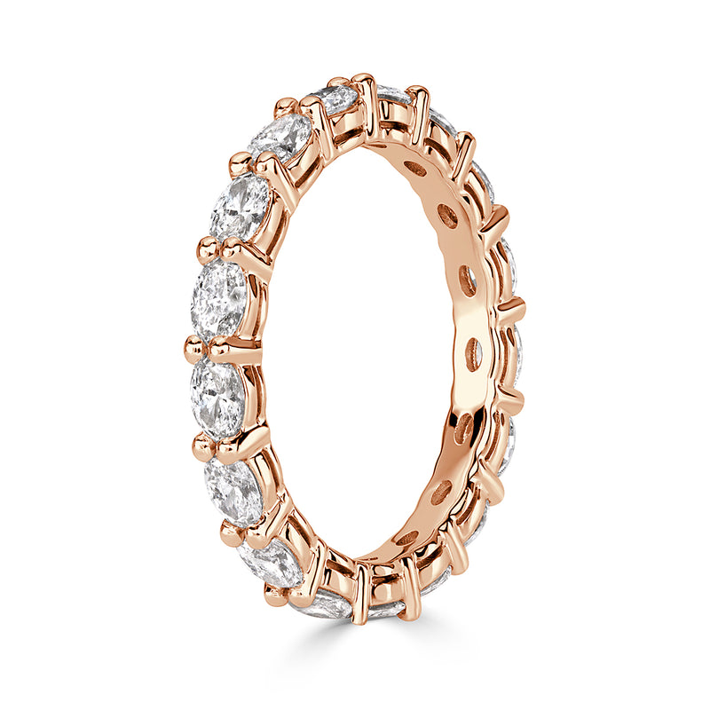 1.50ct Oval Cut Diamond Eternity Band in 18k Rose Gold