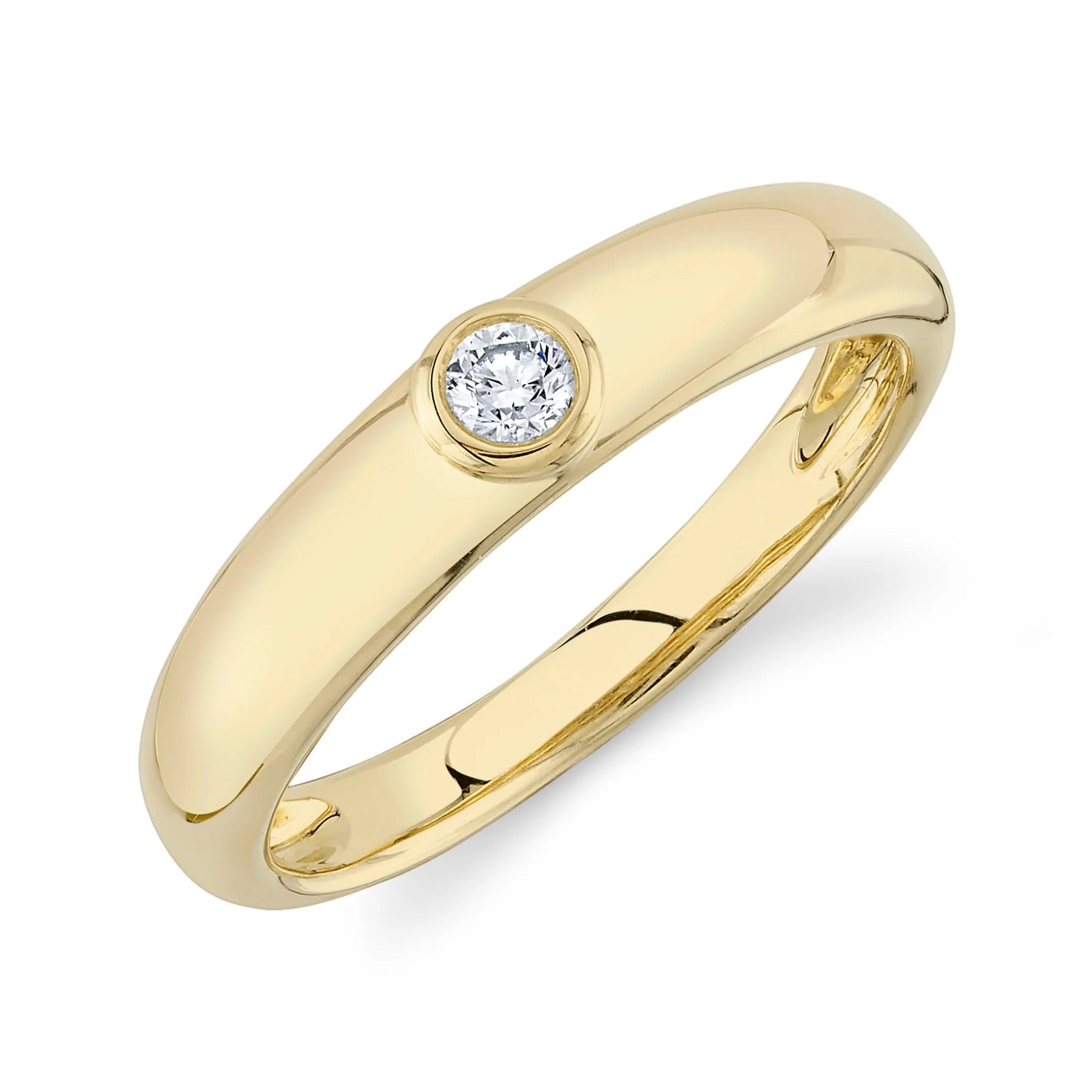 0.10ct Round Brilliant Cut Bezel Diamond Band in 14k Yellow Gold
