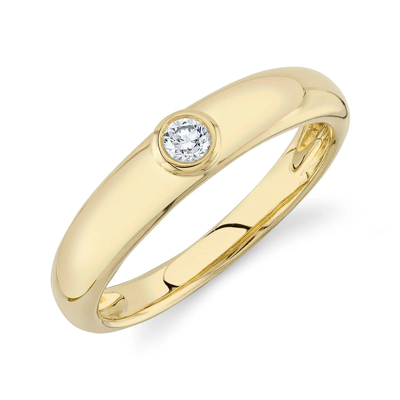 0.10ct Round Brilliant Cut Bezel Diamond Band in 14k Yellow Gold