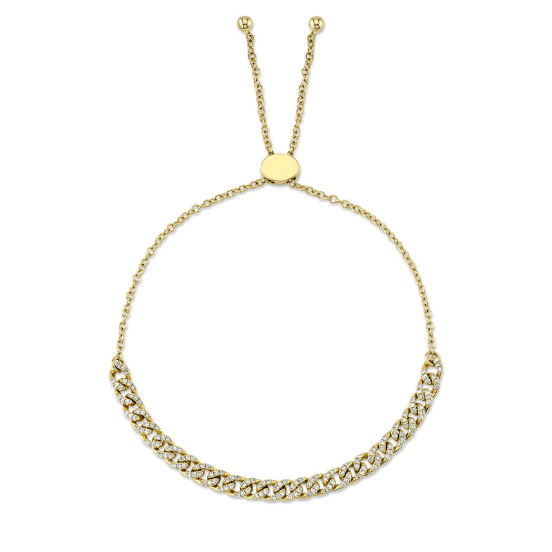 0.36ct Round Cut Diamond Cuban Chain Bracelet in 14k Yellow Gold