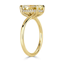 3.10ct Fancy Light Yellow Oval Cut Diamond Engagement Ring