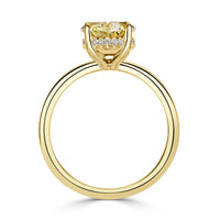 3.10ct Fancy Light Yellow Oval Cut Diamond Engagement Ring