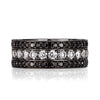 3.87ct Round Cut White and Black Diamond Men's Wedding Band in 18k Gold
