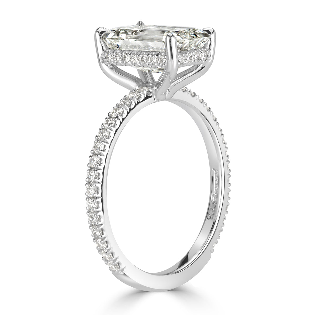 3.06ct Emerald Cut Diamond Engagement Ring
