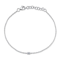 0.03ct Baguette Cut Diamond Bracelet in 14k White Gold