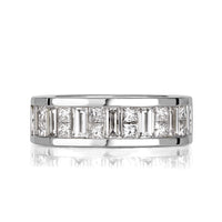 2.00ct Princess and Baguette Cut Diamond Men's Wedding Band in Platinum