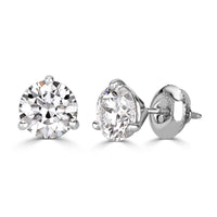 2.00ct Round Brilliant Cut Diamond Stud Earrings in Platinum