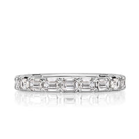 1.50ct Emerald Cut Diamond Wedding Band in Platinum