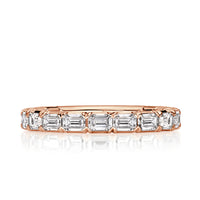 1.50ct Emerald Cut Diamond Wedding Band in 18k Rose Gold