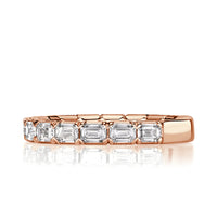 1.50ct Emerald Cut Diamond Wedding Band in 18k Rose Gold