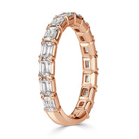 1.50ct Emerald Cut Diamond Wedding Band in 18k Rose Gold