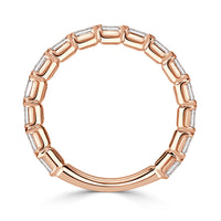 1.50ct Emerald Cut Diamond Wedding Band in 18k Rose Gold