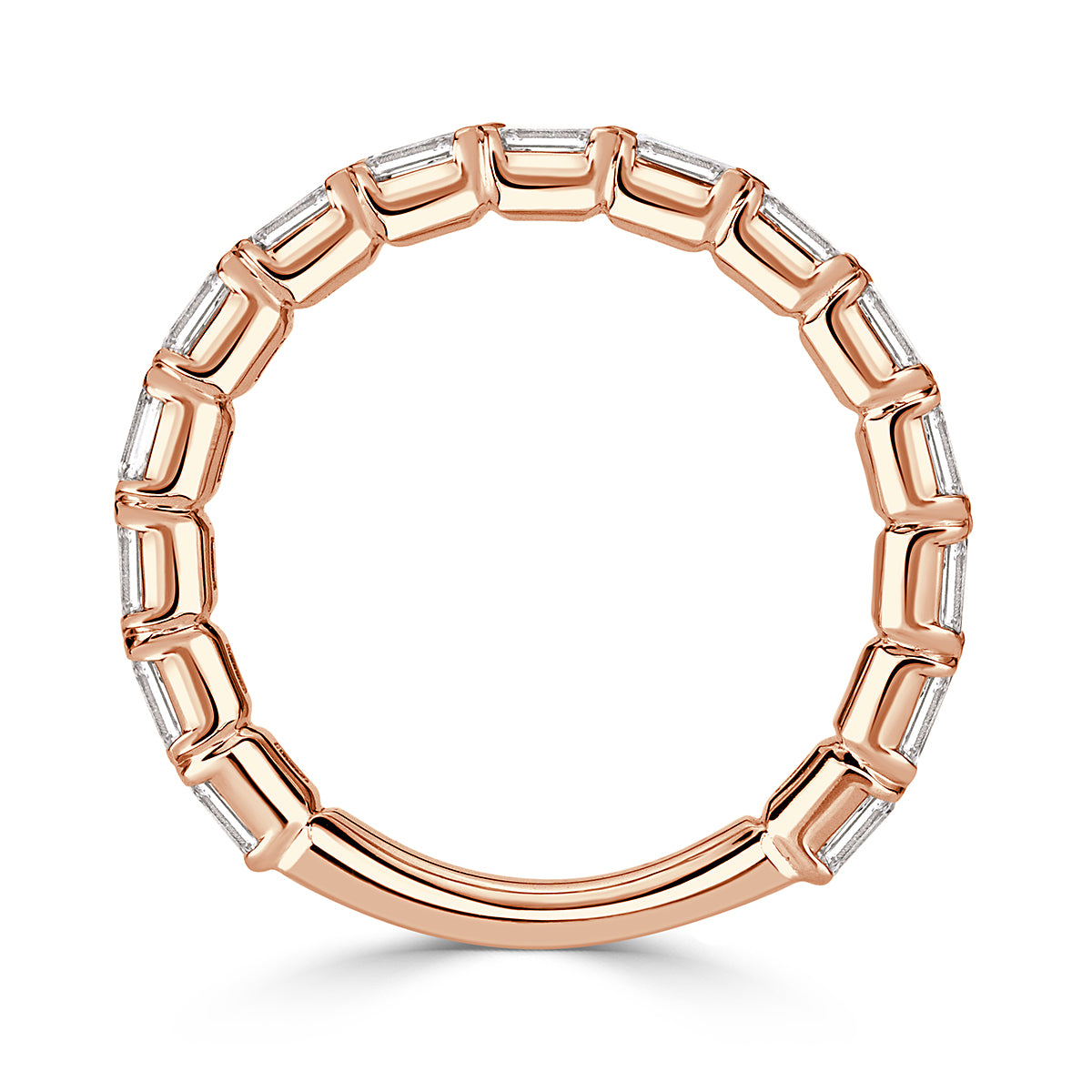 1.50ct Emerald Cut Diamond Wedding Band in 18k Rose Gold