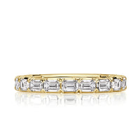 1.50ct Emerald Cut Diamond Wedding Band in 18k Yellow Gold
