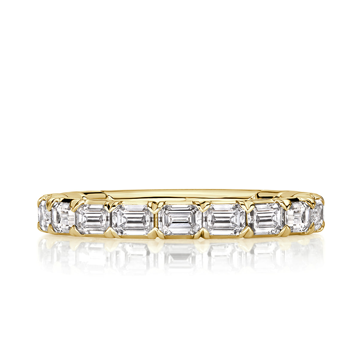 1.50ct Emerald Cut Diamond Wedding Band in 18k Yellow Gold
