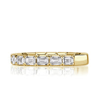 1.50ct Emerald Cut Diamond Wedding Band in 18k Yellow Gold