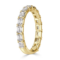 1.50ct Emerald Cut Diamond Wedding Band in 18k Yellow Gold