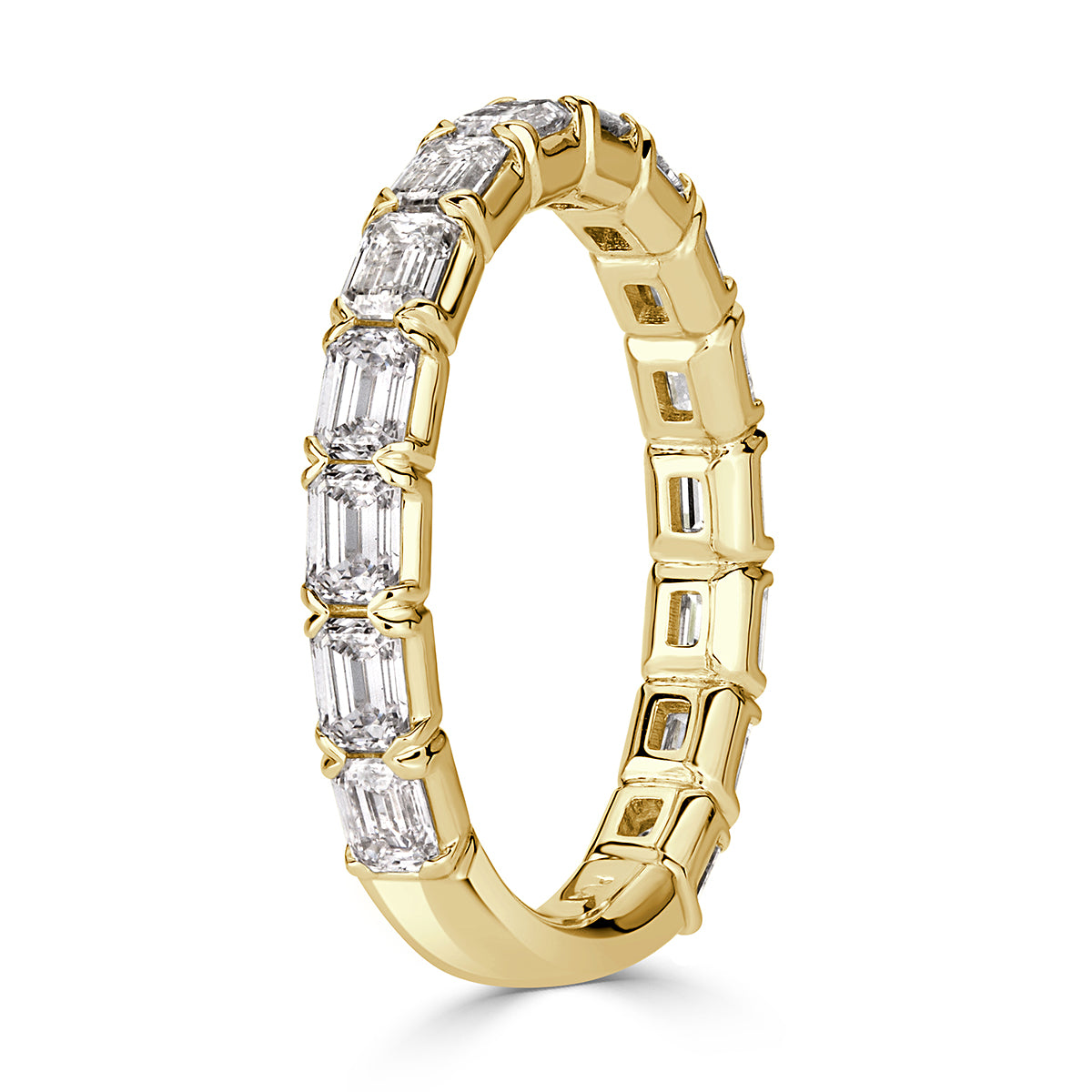 1.50ct Emerald Cut Diamond Wedding Band in 18k Yellow Gold