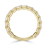 1.50ct Emerald Cut Diamond Wedding Band in 18k Yellow Gold