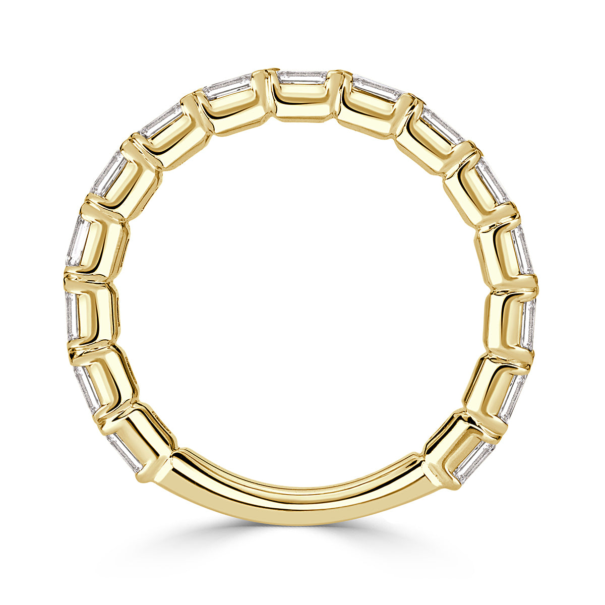 1.50ct Emerald Cut Diamond Wedding Band in 18k Yellow Gold