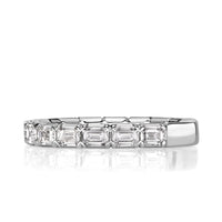1.50ct Emerald Cut Diamond Wedding Band in 18k White Gold