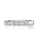 1.50ct Emerald Cut Diamond Band Ring in 18k White Gold