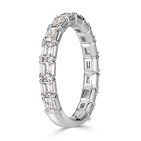 1.50ct Emerald Cut Diamond Wedding Band in 18k White Gold