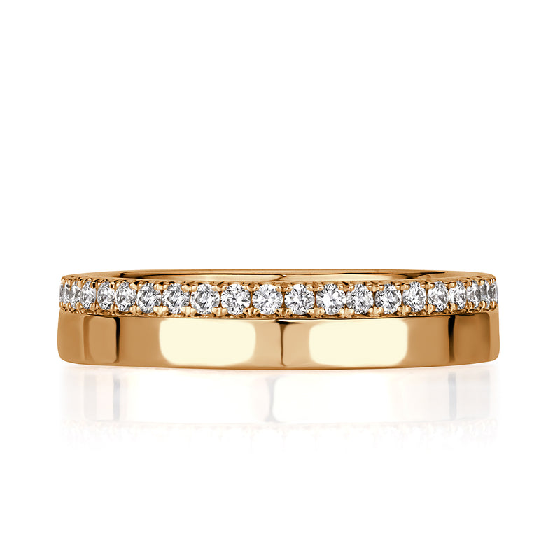 0.48ct Round Brilliant Cut Diamond Eternity Band in 18k Champagne Yellow Gold