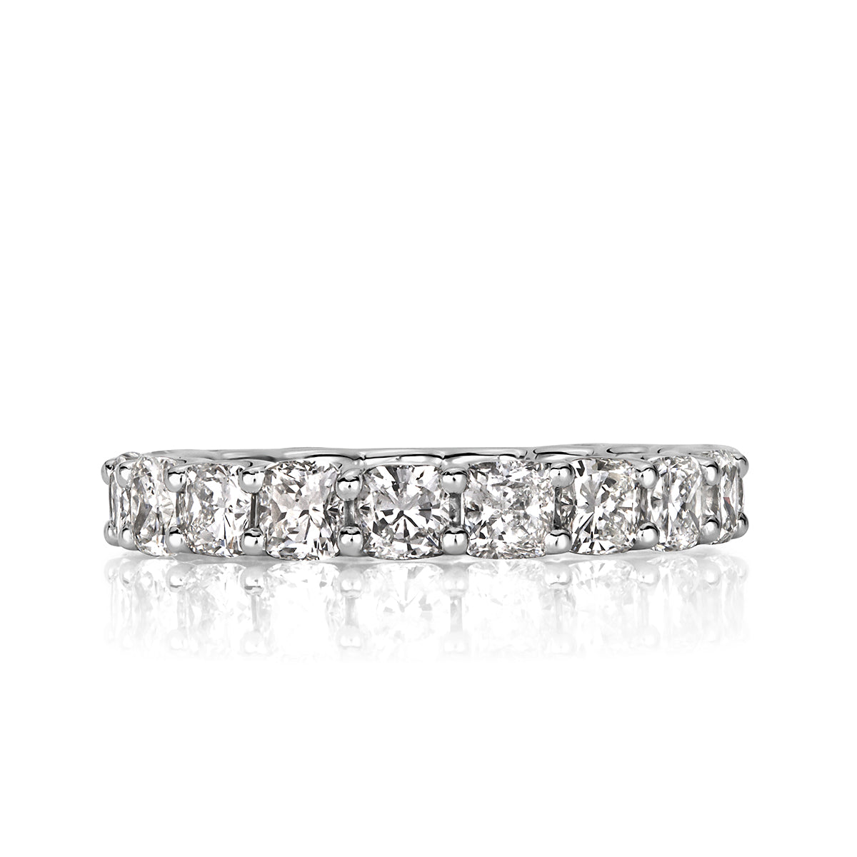 3.40ct Cushion Cut Diamond Eternity Band in 18k White Gold