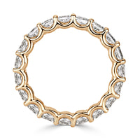 3.40ct Cushion Cut Diamond Eternity Band in 18k Champagne Yellow Gold