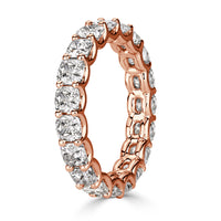 3.40ct Cushion Cut Diamond Eternity Band in 18k Rose Gold