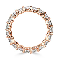 3.40ct Cushion Cut Diamond Eternity Band in 18k Rose Gold