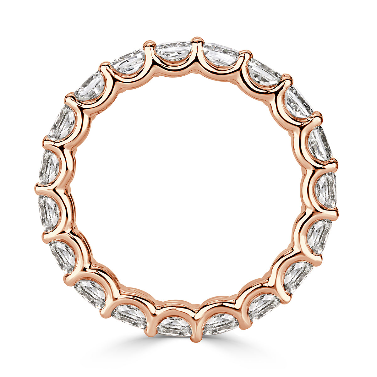 3.40ct Cushion Cut Diamond Eternity Band in 18k Rose Gold
