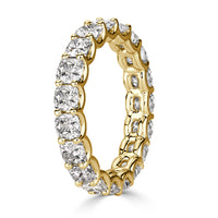 3.40ct Cushion Cut Diamond Eternity Band in 18k Yellow Gold