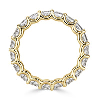 3.40ct Cushion Cut Diamond Eternity Band in 18k Yellow Gold