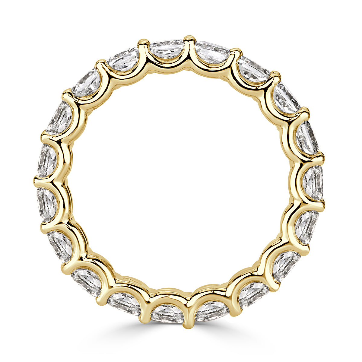 3.40ct Cushion Cut Diamond Eternity Band in 18k Yellow Gold