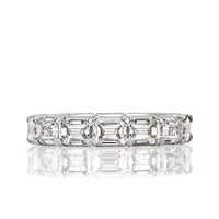 2.54ct Emerald Cut Diamond Eternity Band in 18k White Gold