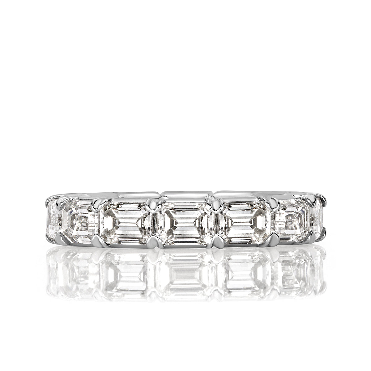 2.54ct Emerald Cut Diamond Eternity Band in 18k White Gold